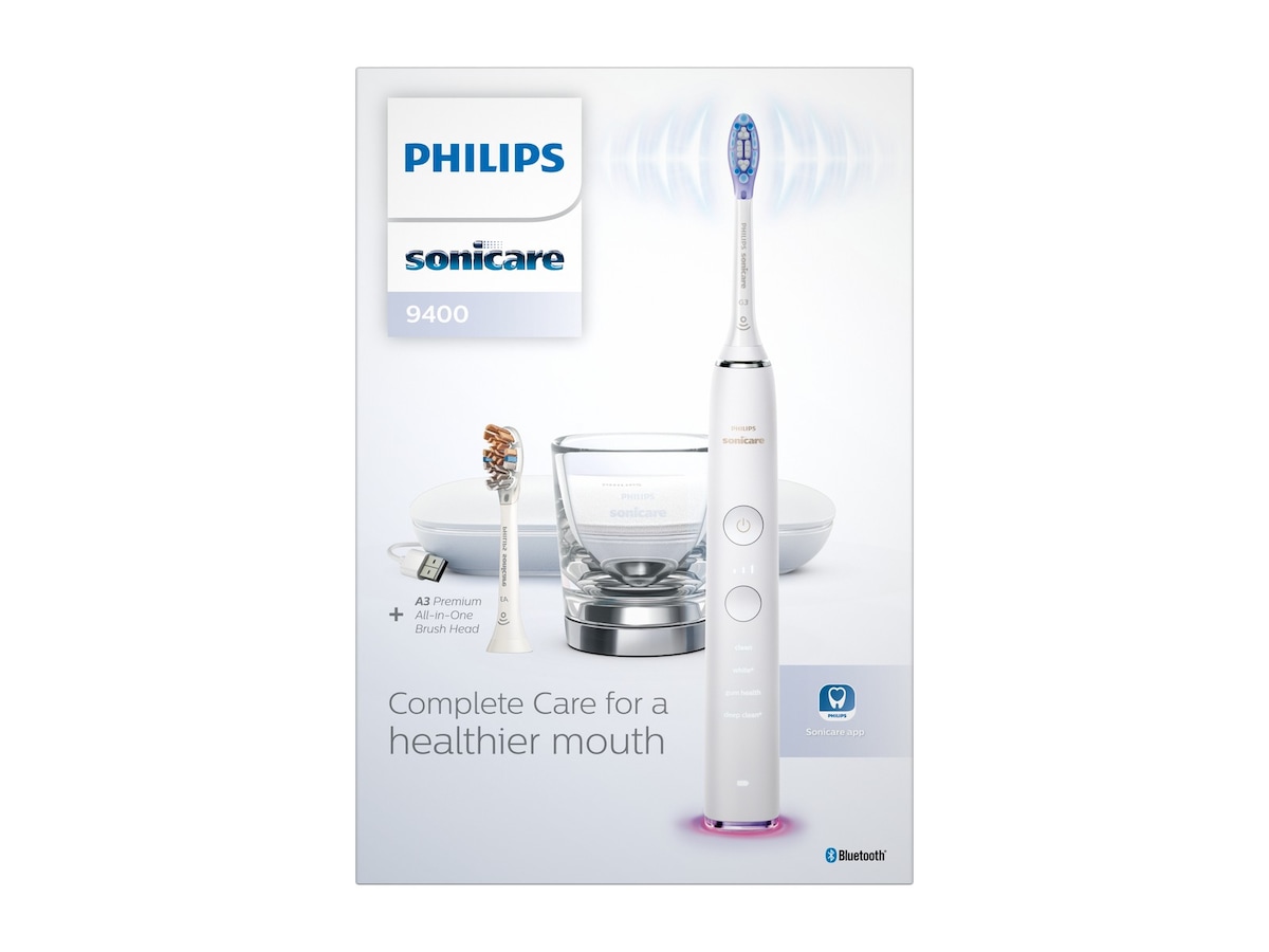 Philips DiamondClean Smart 9400 Sonic eletrisk tannbørste HX9917/88 (hvit) Tannpleie