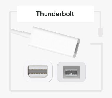 Se alle kabler med Thunderbolt