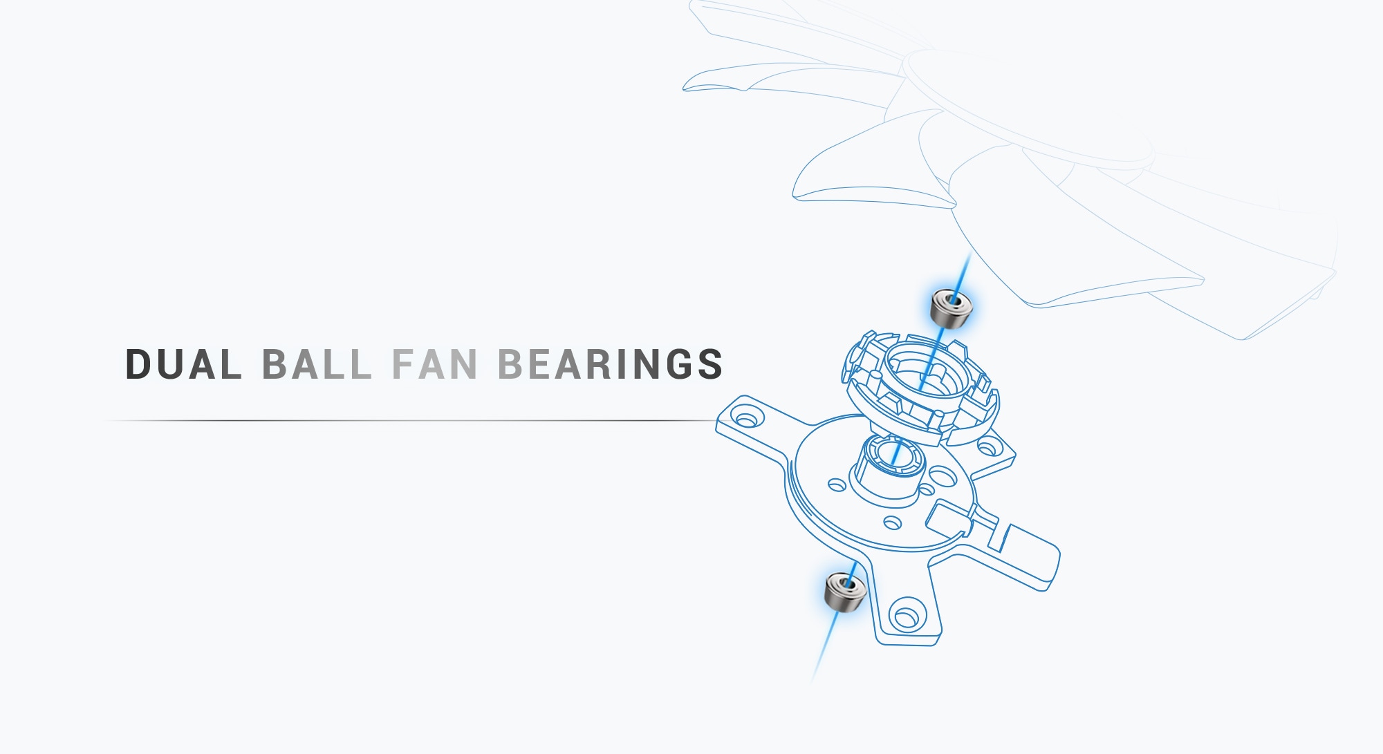 Dual ball fan bearings