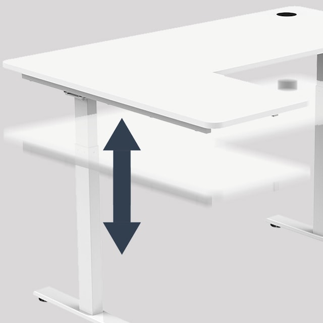 Ergonomisk hev/senk skrivebord E-Zee L med motor Ergonomisk hev/senk skrivebord E-Zee L med motor