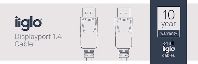 iiglo DisplayPort-kabel 1.4 kabel 2 m