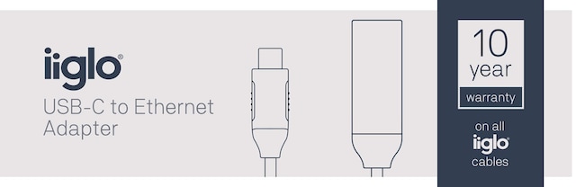 iiglo USB-C-til-Ethernet RJ45-adapter iiglo USB-C-til-Ethernet RJ45-adapter