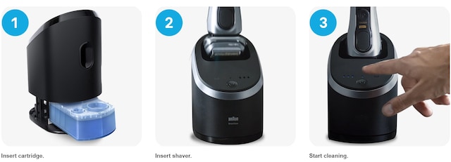 For a shaver like new. As easy as 1-2-3.